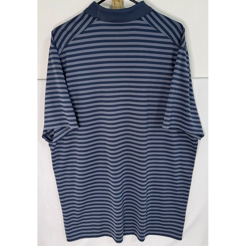 Nike Golf Mens XXL Dri-Fit Black Gray Striped Short Sleeve Performance Polo - Picture 3 of 6